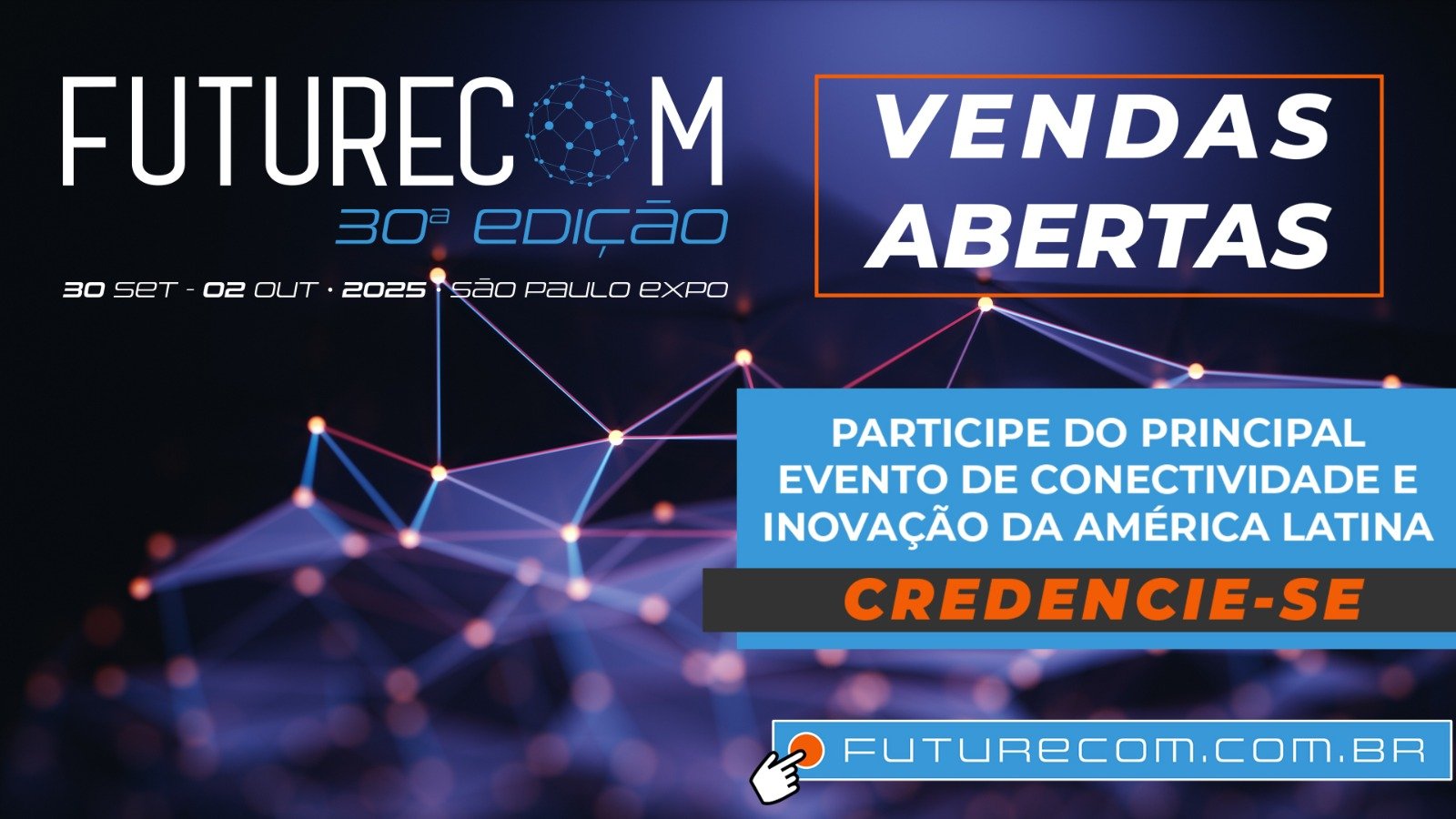 Arte de divulgação da parceria entre a ABRATIC e a Futurecom 2025